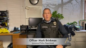 Officer Mark Brinkman at his desk